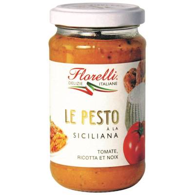 Florelli Sauce Pesto à la Siciliana - Tomates, Ricotta, Noix en bocal, 190g