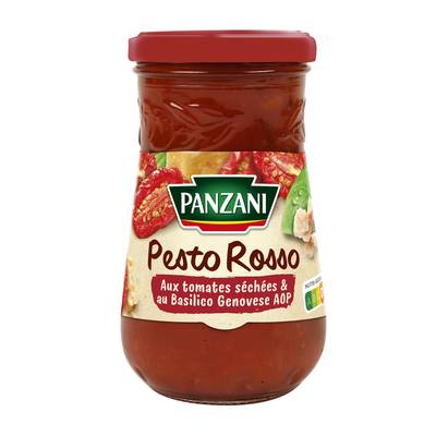 Panzani Sauce Pesto Rosso Tomate Basilic en bocal, 200g