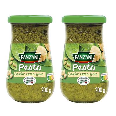 Panzani Sauce Pesto au Basilic Frais en bocal, Lot de 2x200g