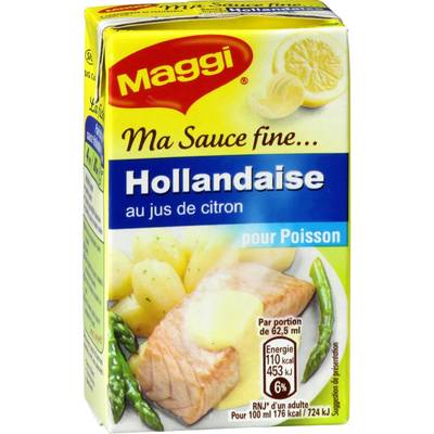 Maggi Sauce Fine Hollandaise au Jus de Citron liquide en brique, 25cl