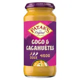 Patak's Original Sauce Coco Cacahuète - Sauce curry indienne crème de coco en bocal, 450g