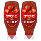 Amora Tomato Ketchup en Flacon Souple Squeeze Top Down, Lot de 2x850g
