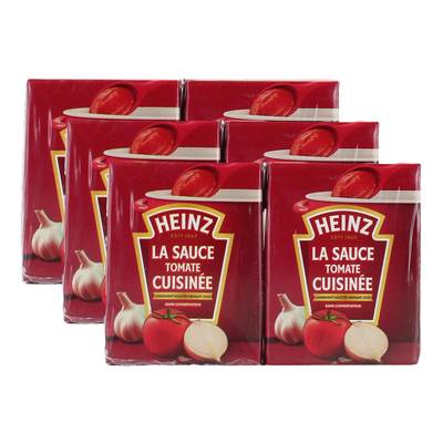 Heinz Sauce tomate Cuisinée Ail et Oignon en brique, Lot de 3x2x210g