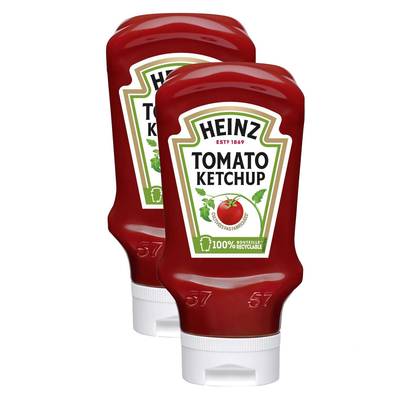 Heinz Tomato Ketchup en Flacon Souple Squeeze Top Down, Lot de 2x460g