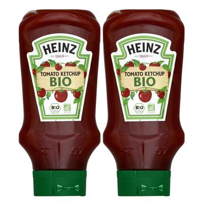 Heinz Tomato Ketchup Bio en Flacon Souple Squeeze Top Down, Lot de 2x580g