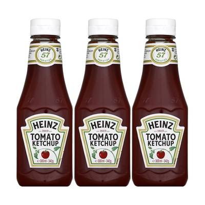 Heinz Tomato Ketchup en Flacon Souple Squeeze, Lot de 3x342g