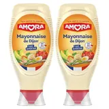 Amora Mayonnaise de Dijon en Flacon Souple Squeeze Top Down, Lot de 2x710g