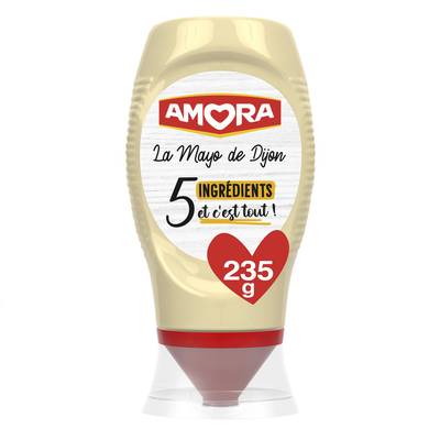Amora Mayonnaise de Dijon 5 Ingrédients en Flacon Souple Squeeze Top Down, 235g