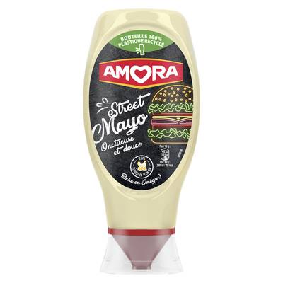 Amora Mayonnaise Street Mayo en Flacon Souple Squeeze Top Down, 398g