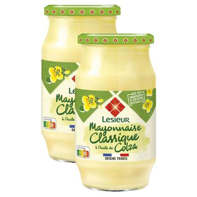 Lesieur Mayonnaise Classique à l'Huile de Colza en bocal, Lot de 2x475g