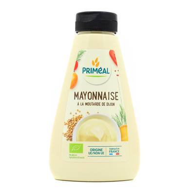 Priméal Mayonnaise bio à la moutarde de Dijon en Flacon Souple Squeeze, 315g