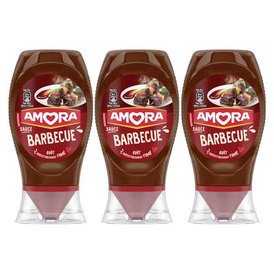 Amora Sauce Barbecue en flacon souple Squeeze Top Down, Lot de 3x285g
