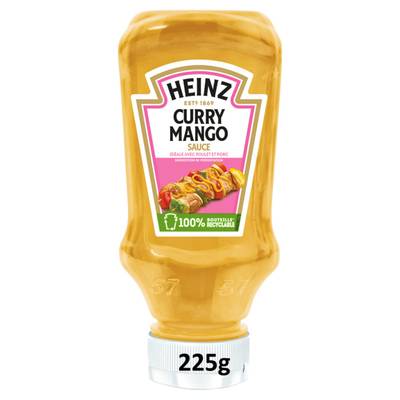 Heinz Sauce Curry Mango en flacon souple Squeeze Top Down, 225g