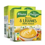 Knorr & La Potagère Douceur de 8 légumes à la crème fraîche Soupe liquide en brique individuelle, Lot de 2x30cl