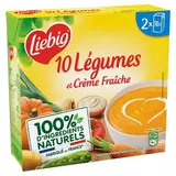 Liebig Velouté 10 Légumes et Crème Fraîche Soupe liquide en brique individuelle, 2x30cl