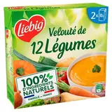 Liebig Velouté de 12 Légumes au fromage frais Soupe liquide en brique individuelle, 2x30cl