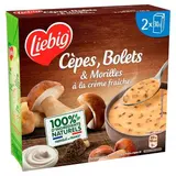 Liebig Soupe Cèpes, Bolets, Morilles à la Crème Fraîche - Soupe liquide en brique individuelle, 2x30cl