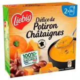 Liebig Soupe Délice Potiron Châtaignes - Soupe liquide en brique individuelle, 2x30cl