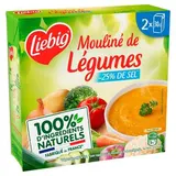 Liebig Soupe Mouliné de Légumes -25% de sel en moins - Soupe liquide en brique individuelle, 2x30cl