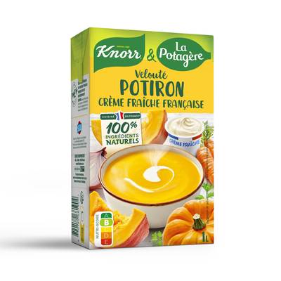 Knorr & La Potagère Velouté de Potiron à la Crème Fraîche Soupe liquide en brique familiale, 1L
