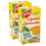 Liebig Légumes et Vermicelles Soupe liquide en brique familiale, Lot de 2x1L