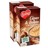 Liebig Soupe Cèpes et Bolets à la Crème Fraîche - Soupe liquide en brique familiale, Lot de 2x1L