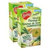 Liebig Soupe Velouté de Poireaux et Pommes de Terre - Soupe liquide en brique familiale, Lot de 2x1L