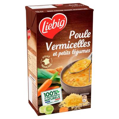 Liebig Poule Vermicelles et Petits Légumes Soupe liquide en brique familiale, 1L