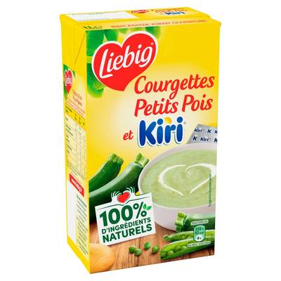 Liebig Courgettes Petits Pois Kiri Soupe liquide en brique familiale, 1 L