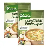 Knorr Soupe Poule au Pot aux Petits Légumes déshydratée en sachet pour 4, Lot de 2x75g