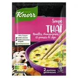 Knorr Soupe Thaï- Nouilles, Champignons et pousses de soja déshydratée en sachet pour 2, 69g