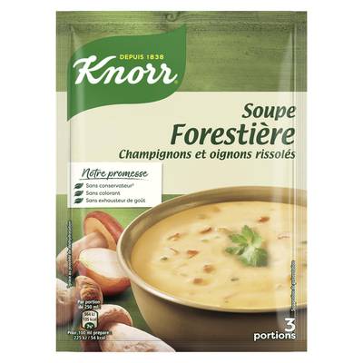 Knorr Soupe forestière- Champignons et oignons rissolés déshydratée en sachet pour 3, 85g