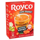 Royco Soupe Velouté 10 Légumes et Croutons Romarin instantantée en sachet individuel, 81g