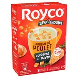 Royco Soupe Suprême de Poulet et Croutons au Thym instantanée en sachet individuel, 62g