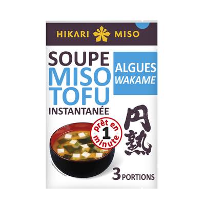 Hikari Miso Soupe Miso Tofu aux Algues Wakame en sachet pour 3, 58g