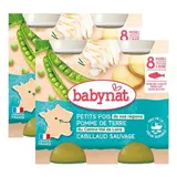 Babybio Petits pois, pommes de terre et cabillaud Bio pots Bébé Dès 8 mois, Lot de 2 - 2x200g