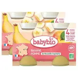 Babybio Banane, Pomme d'Aquitaine Bio Pot Bébé Dès 4 mois, Lot de 2 - 2x130g