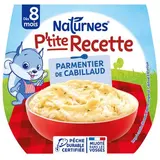 Naturnes® - P'tite Recette Parmentier de Cabillaud Bol Bébé Dès 8 mois, 2x200g