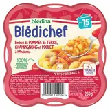 Blédina - Blédi'chef Émincé de Pomme de Terre Champignon et Poulet à l'Ancienne Assiette Bébé Dès 15 mois, 250g