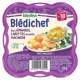 Blédina - Blédi'chef Duo Épinard Carotte et Petits Macaronis Assiette Bébé Dès 18 mois, 250g