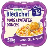 Blédina - Blédi'chef Maïs Patates Douces au cumin Assiette Bébé dès 12 mois, 230g