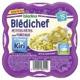 Blédina - Blédi'chef Petites Pâtes aux Poireaux et fromage Kiri Assiette Bébé Dès 15 mois, 250g