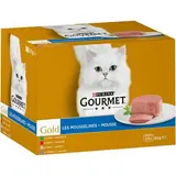Purina - Gourmet Gold Boites Mousseline Lapin, Bœuf, Agneau, Veau pour chat adulte, 24x85g