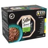 Sheba Barquettes en Sauce Collection Mixte 4 variétés pour chat, 12x85g