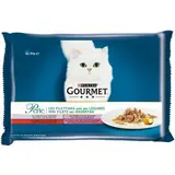 Purina - Gourmet Perle Sachets en Sauce Filettines avec des Légumes 4 variétés pour chat, 4x85g