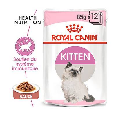 Royal Canin Sachets en Sauce Kitten Soutien Système Immunitaire pour Chaton, 12x85g