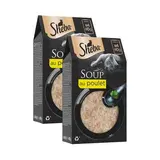 Sheba - Soup Sachets Soupe filets de poulet pour chat, Lot de 2 - 4x40g