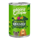 Edgard Cooper Boîte Pâtée Agneau et Boeuf sans céréales pour Chien Adulte, 400g
