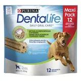 Purina - Dentalife Bâtonnets à mâcher Hygiène Bucco Dentaire - Récompense friandise pour chien adulte maxi x12, 426g