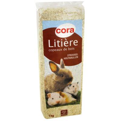 Cora Litière copeaux de bois pour rongeurs, 1kg
